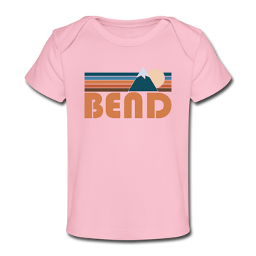 Bend, Oregon Baby T-Shirt - Organic Retro Mountain Bend Infant T-Shirt - light pink