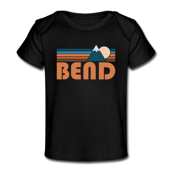 Bend, Oregon Baby T-Shirt - Organic Retro Mountain Bend Infant T-Shirt - black