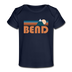 Bend, Oregon Baby T-Shirt - Organic Retro Mountain Bend Infant T-Shirt - dark navy