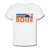 Boise, Idaho Baby T-Shirt - Organic Retro Mountain Boise Infant T-Shirt - white