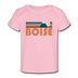 Boise, Idaho Baby T-Shirt - Organic Retro Mountain Boise Infant T-Shirt - light pink