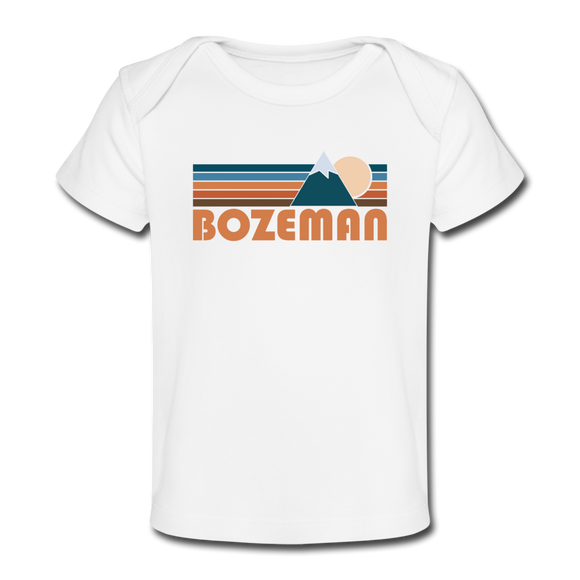 Bozeman, Montana Baby T-Shirt - Organic Retro Mountain Bozeman Infant T-Shirt - white