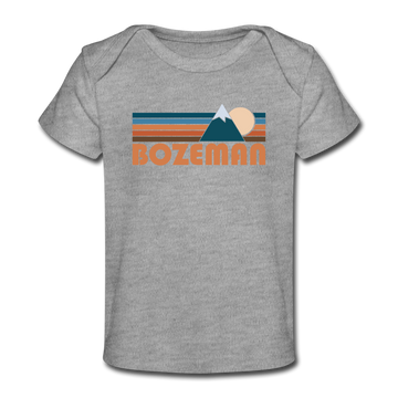 Bozeman, Montana Baby T-Shirt - Organic Retro Mountain Bozeman Infant T-Shirt - heather gray