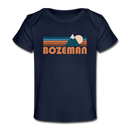 Bozeman, Montana Baby T-Shirt - Organic Retro Mountain Bozeman Infant T-Shirt - dark navy
