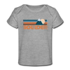 Boulder, Colorado Baby T-Shirt - Organic Retro Mountain Boulder Infant T-Shirt - heather gray