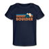 Boulder, Colorado Baby T-Shirt - Organic Retro Mountain Boulder Infant T-Shirt - dark navy