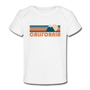 California Baby T-Shirt - Organic Retro Mountain California Infant T-Shirt - white