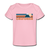 California Baby T-Shirt - Organic Retro Mountain California Infant T-Shirt - light pink
