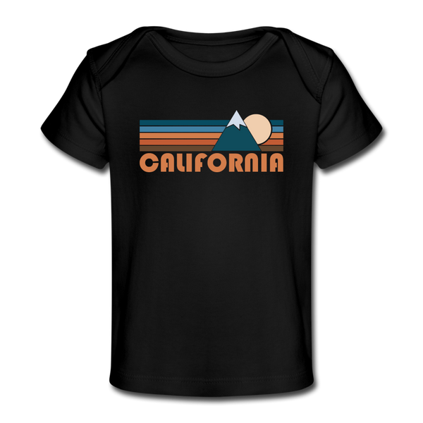 California Baby T-Shirt - Organic Retro Mountain California Infant T-Shirt - black