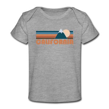 California Baby T-Shirt - Organic Retro Mountain California Infant T-Shirt - heather gray