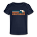 California Baby T-Shirt - Organic Retro Mountain California Infant T-Shirt - dark navy