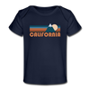 California Baby T-Shirt - Organic Retro Mountain California Infant T-Shirt - dark navy