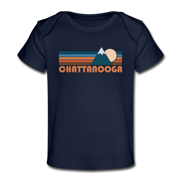 Chattanooga, Tennessee Baby T-Shirt - Organic Retro Mountain Chattanooga Infant T-Shirt - dark navy