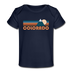 Colorado Baby T-Shirt - Organic Retro Mountain Colorado Infant T-Shirt - dark navy