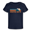 Crested Butte, Colorado Baby T-Shirt - Organic Retro Mountain Crested Butte Infant T-Shirt - dark navy