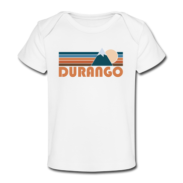 Durango, Colorado Baby T-Shirt - Organic Retro Mountain Durango Infant T-Shirt - white
