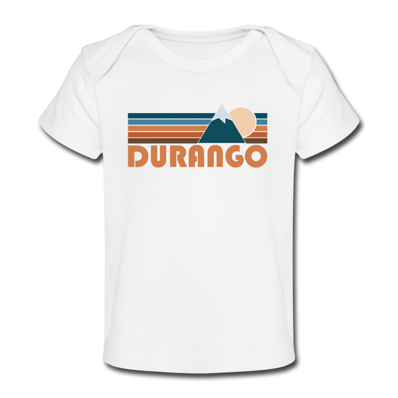 Durango, Colorado Baby T-Shirt - Organic Retro Mountain Durango Infant T-Shirt - white