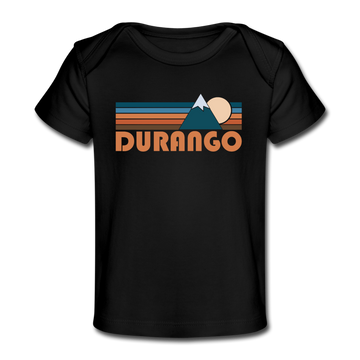 Durango, Colorado Baby T-Shirt - Organic Retro Mountain Durango Infant T-Shirt - black