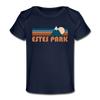 Estes Park, Colorado Baby T-Shirt - Organic Retro Mountain Estes Park Infant T-Shirt - dark navy