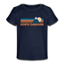 North Carolina Baby T-Shirt - Organic Retro Mountain North Carolina Infant T-Shirt - dark navy