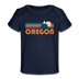 Oregon Baby T-Shirt - Organic Retro Mountain Oregon Infant T-Shirt - dark navy