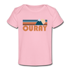 Ouray, Colorado Baby T-Shirt - Organic Retro Mountain Ouray Infant T-Shirt - light pink