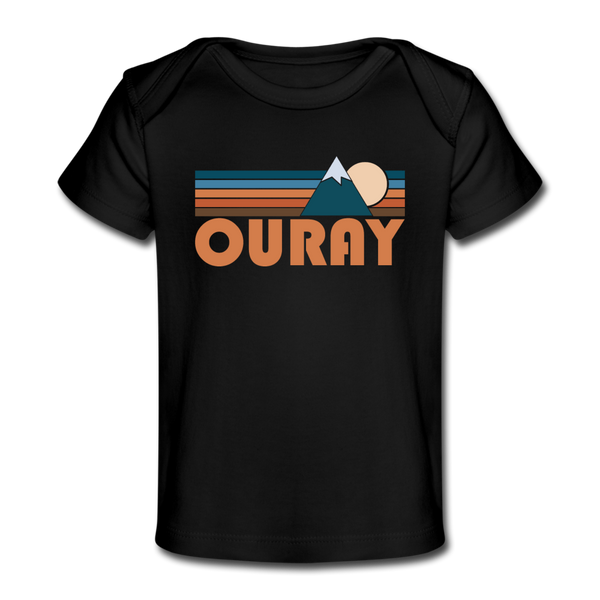 Ouray, Colorado Baby T-Shirt - Organic Retro Mountain Ouray Infant T-Shirt - black