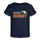 Ouray, Colorado Baby T-Shirt - Organic Retro Mountain Ouray Infant T-Shirt - dark navy
