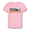 Keystone, Colorado Baby T-Shirt - Organic Retro Mountain Keystone Infant T-Shirt - light pink