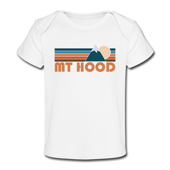 Mount Hood, Oregon Baby T-Shirt - Organic Retro Mountain Mount Hood Infant T-Shirt - white