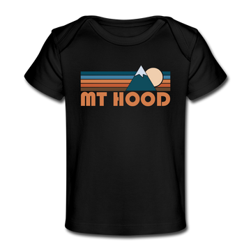 Mount Hood, Oregon Baby T-Shirt - Organic Retro Mountain Mount Hood Infant T-Shirt - black