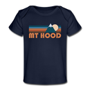 Mount Hood, Oregon Baby T-Shirt - Organic Retro Mountain Mount Hood Infant T-Shirt - dark navy