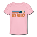 Idaho Baby T-Shirt - Organic Retro Mountain Idaho Infant T-Shirt - light pink