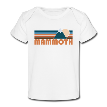 Mammoth, California Baby T-Shirt - Organic Retro Mountain Mammoth Infant T-Shirt - white