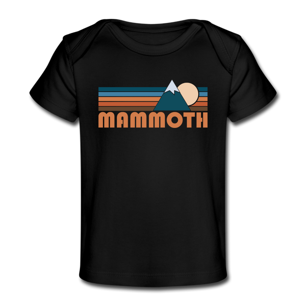 Mammoth, California Baby T-Shirt - Organic Retro Mountain Mammoth Infant T-Shirt - black