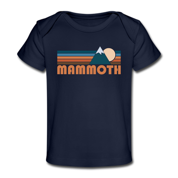 Mammoth, California Baby T-Shirt - Organic Retro Mountain Mammoth Infant T-Shirt - dark navy