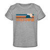 Missoula, Montana Baby T-Shirt - Organic Retro Mountain Missoula Infant T-Shirt - heather gray