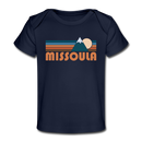Missoula, Montana Baby T-Shirt - Organic Retro Mountain Missoula Infant T-Shirt - dark navy