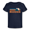 Missoula, Montana Baby T-Shirt - Organic Retro Mountain Missoula Infant T-Shirt - dark navy