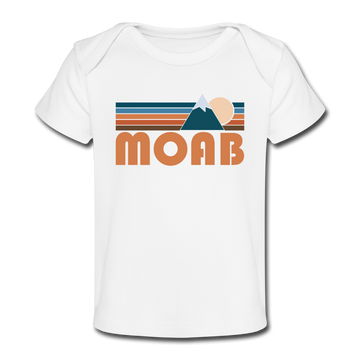 Moab, Utah Baby T-Shirt - Organic Retro Mountain Moab Infant T-Shirt - white