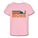 Moab, Utah Baby T-Shirt - Organic Retro Mountain Moab Infant T-Shirt - light pink
