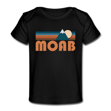 Moab, Utah Baby T-Shirt - Organic Retro Mountain Moab Infant T-Shirt - black