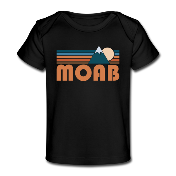 Moab, Utah Baby T-Shirt - Organic Retro Mountain Moab Infant T-Shirt - black