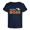 Moab, Utah Baby T-Shirt - Organic Retro Mountain Moab Infant T-Shirt - dark navy