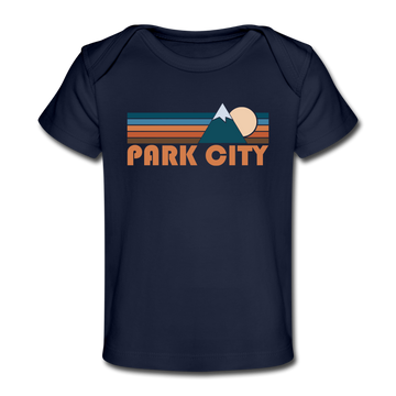 Park City, Utah Baby T-Shirt - Organic Retro Mountain Park City Infant T-Shirt - dark navy