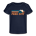 Park City, Utah Baby T-Shirt - Organic Retro Mountain Park City Infant T-Shirt - dark navy