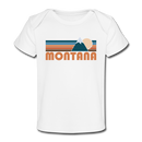 Montana Baby T-Shirt - Organic Retro Mountain Montana Infant T-Shirt - white