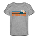 Montana Baby T-Shirt - Organic Retro Mountain Montana Infant T-Shirt - heather gray