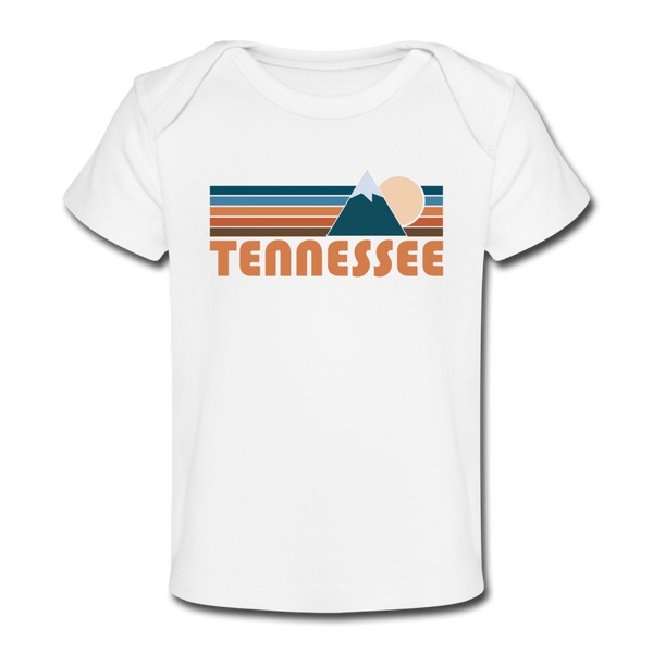 Tennessee Baby T-Shirt - Organic Retro Mountain Tennessee Infant T-Shirt - white