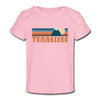 Tennessee Baby T-Shirt - Organic Retro Mountain Tennessee Infant T-Shirt - light pink